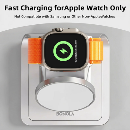 Bonola 3-in-1 Magnetic Wireless Charger: Fast Charging Station for iPhone 17/16/15/14/13/12, Apple Watch & AirPods Pro